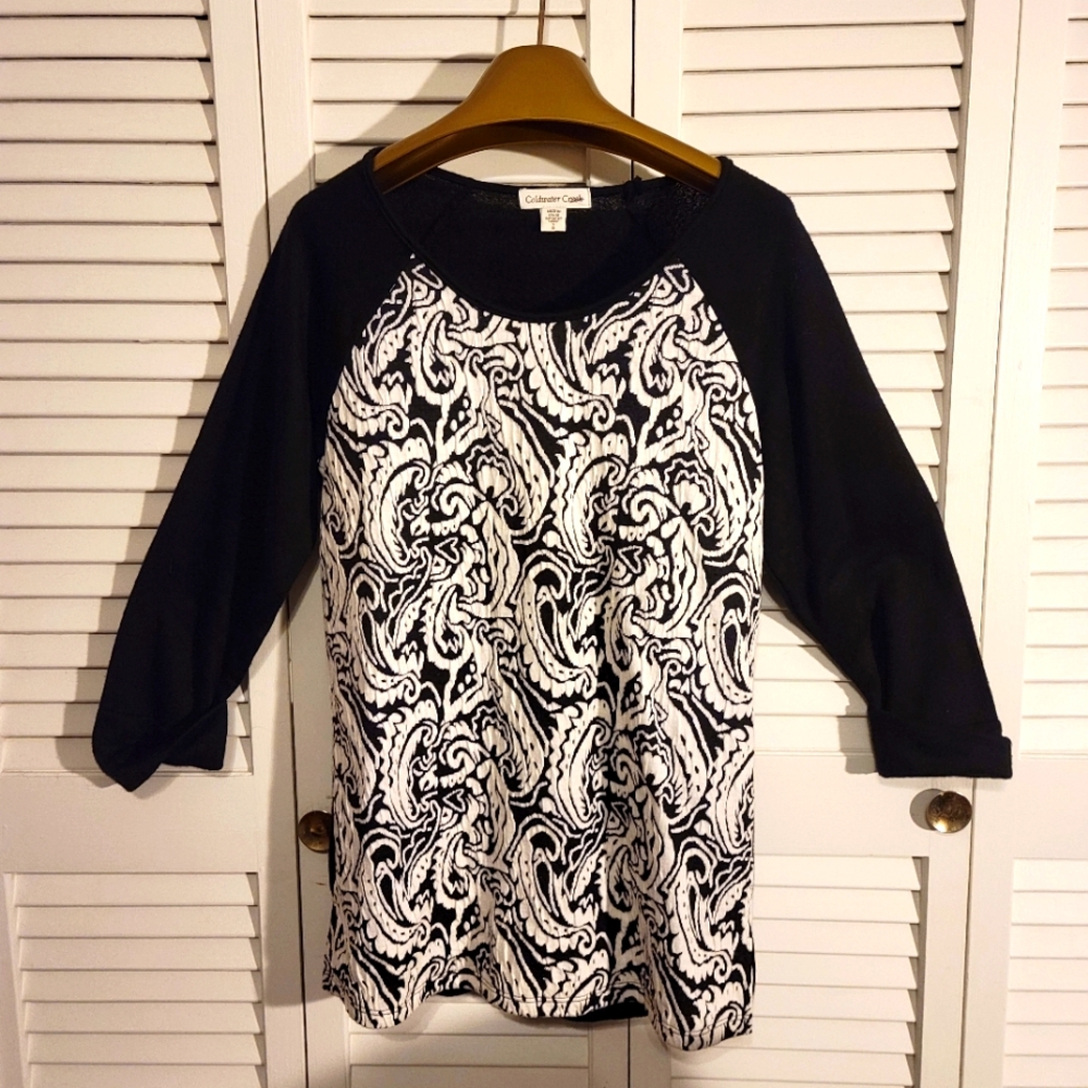 Coldwater Creek black/white tunic size S